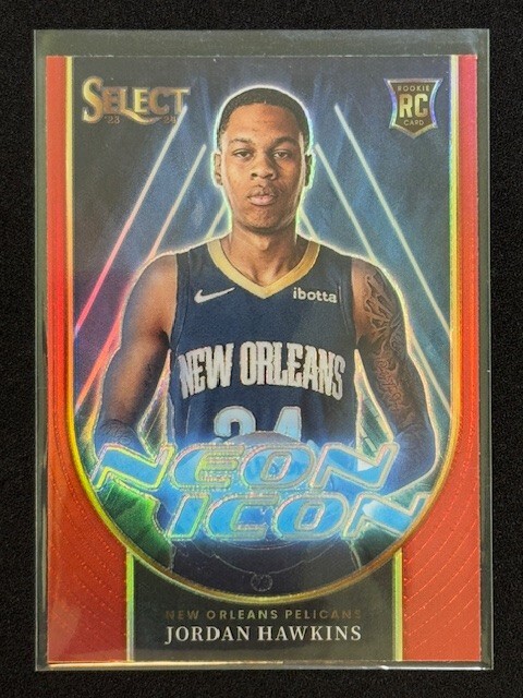 2023-24 Panini Select - Neon Icons Red Prizm #25 Jordan Hawkins (RC) PELICANS