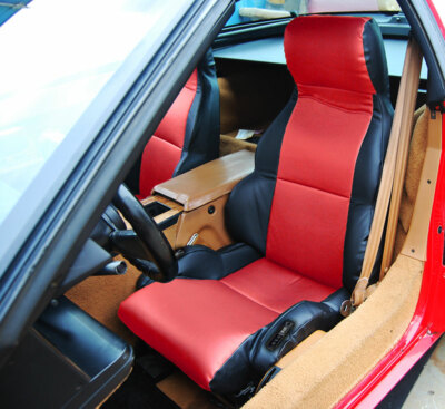 for 1984-93 CHEVY CORVETTE C4 SPORT TYPE2 CUSTOM FIT PAIR SEAT COVERS BLACK/RED