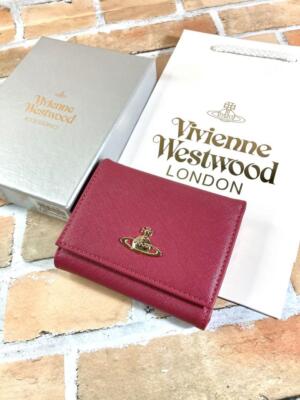 小物 Vivienne Westwood leather wallet VIVIENNE WESTWOOD Women's Golden Orb Trifold Clasp Wallet Black