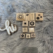 Stampin Up Wood Rubber Stamps Flower Leaves Floral Design Stamps Lot of 11