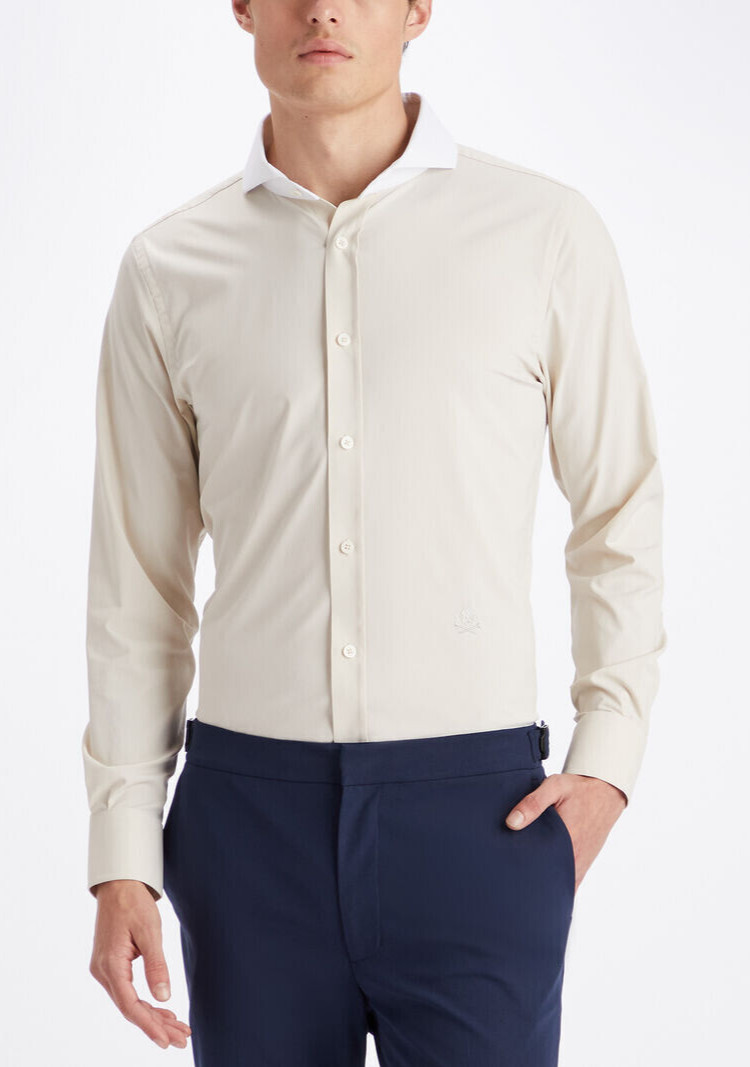 Повседневная рубашка с контрастным современным отложным воротником G/FORE, сшитая по индивидуальному заказу, STN Sz L $185