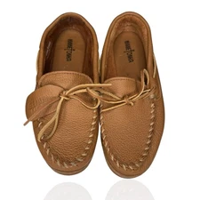 Minnetonka Shoes Mens Size 11 Moosehide Classic Brown Leather Moccasins 890