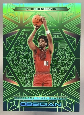 2024 Panini Obsidian Scoot Henderson #86 Electric Etch Green Flood /25