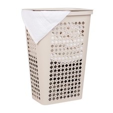 Mind Reader Slim Tapered Laundry Hamper with Lid, Clothes Basket with Swiss C...