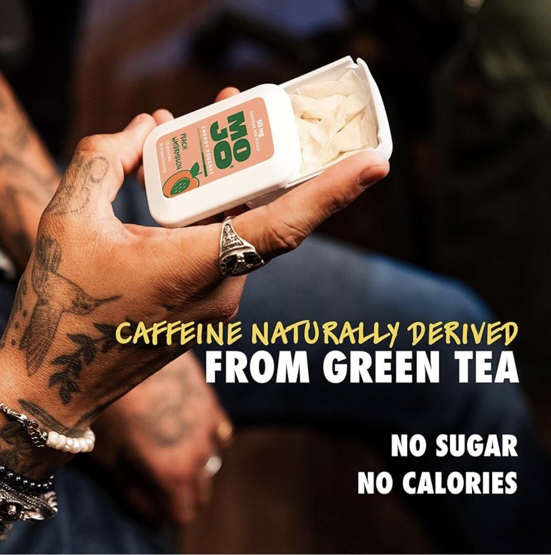 MOJO Energy Caffeine Pouches,Raspberry,mint,peach,tropical, 4 Packs ,4 Flavor