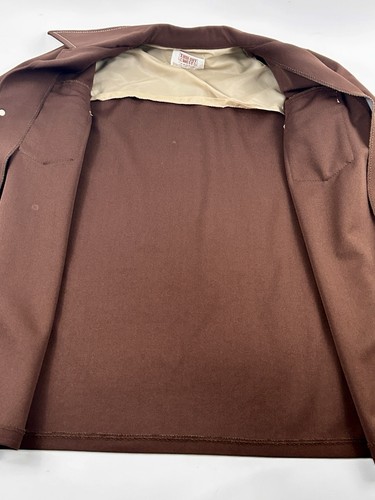 Vintage Farah Time Out West Poly Leisure Pants Suit Set Brown Pearl Snap L/XL - Picture 7 of 20