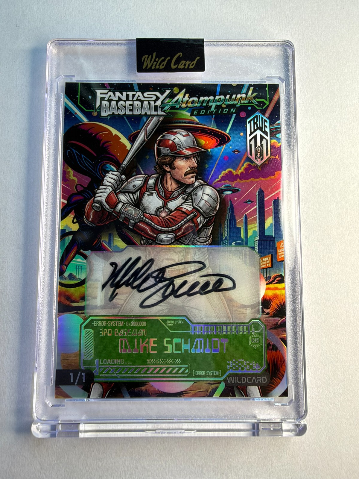 Mike Schmidt TRUE 1/1 Atompunk Wild Card Fantasy Baseball 2026 3B Auto Green ⚾