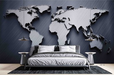 3D World Map Wall Murals Wallpaper Murals Wall Sticker