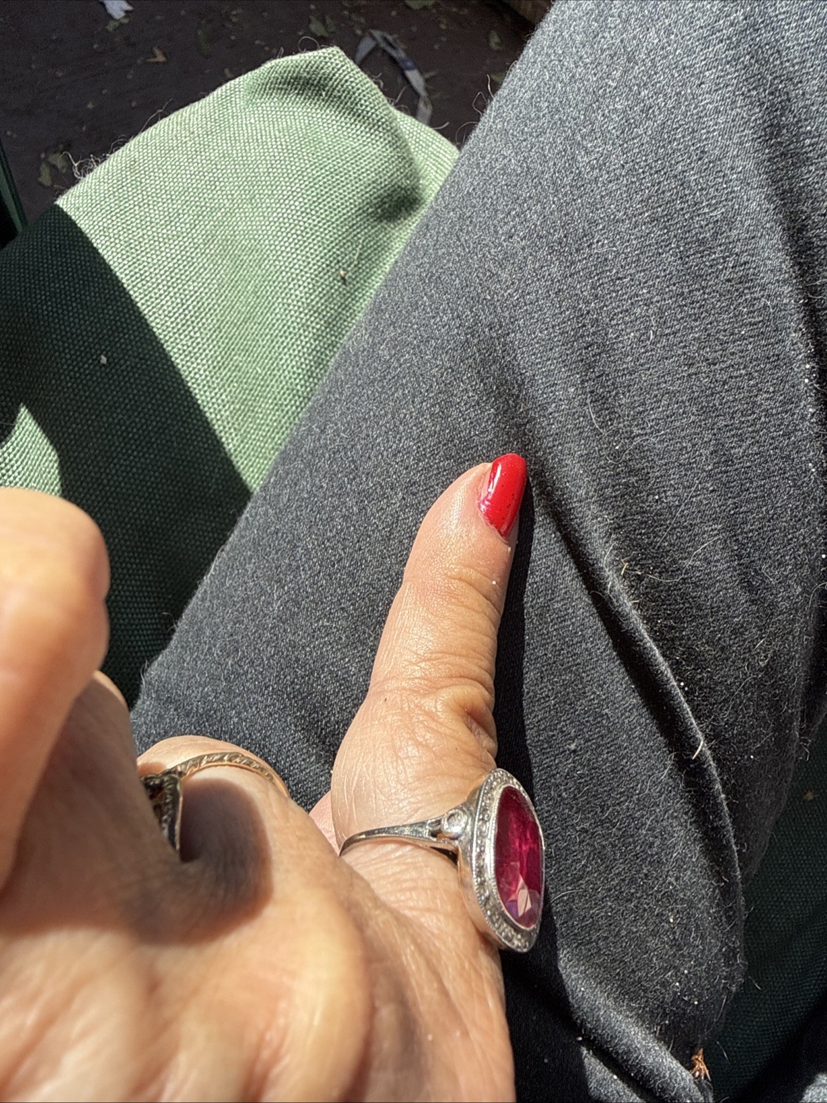 14k white gold ring lab created ruby solitaire si… - image 2