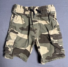 Boys Wonder Nation Camo Faded Cargo Shorts Youth M 8 Elastic Waist Drawstring