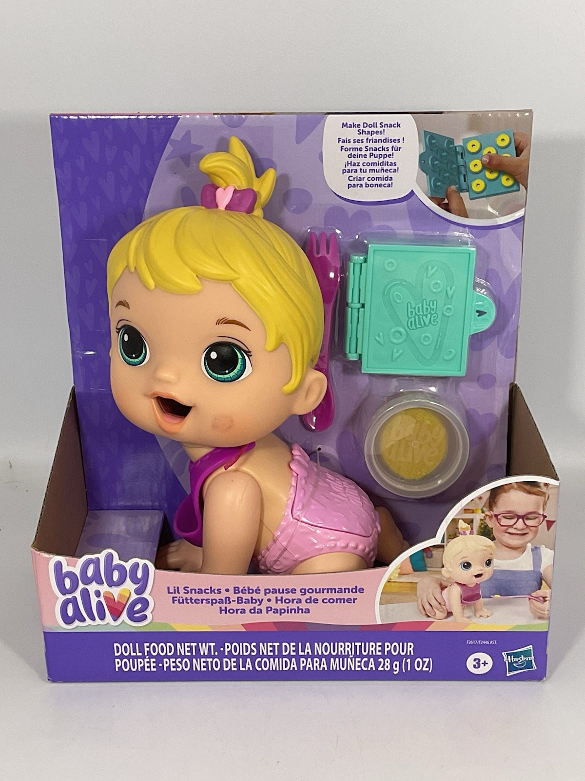 Hasbro Baby Alive Lil Snacks Doll Eats & Poops 8 Inch Blonde