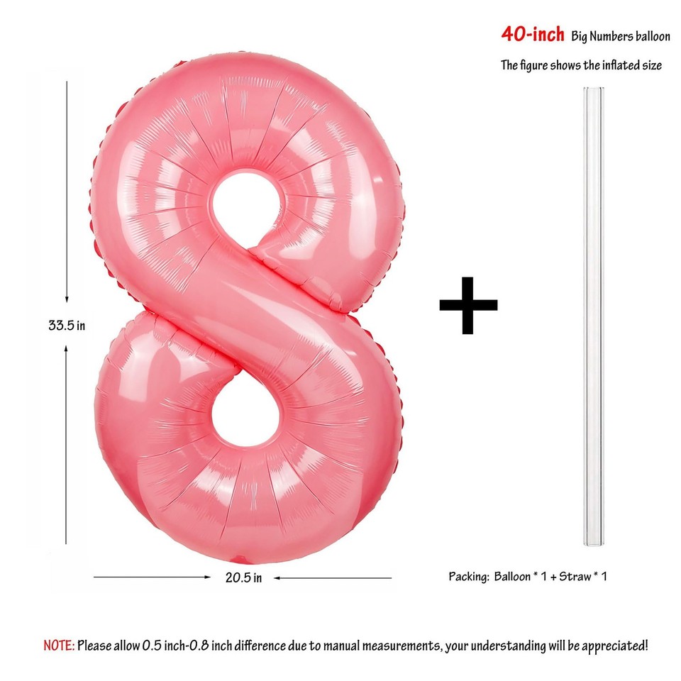 9 X 40 Inch Foil Number Balloons Blue Pink Helium Birthday Party 9-x-40-inch-foil-number-balloons-blue-pink-helium-birthday-party