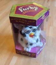 Vintage 90s Furby Dalmation White w/ Black Spots Tiger Electronics 1998 Rare HTF
