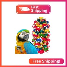 Extra Large Bird Toys for Macaws Cockatoos Amazons Chew - Natural Wood Parrot Ch