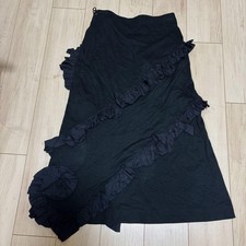 ISSEY MIYAKE Frill Long Skirt Black Size 2