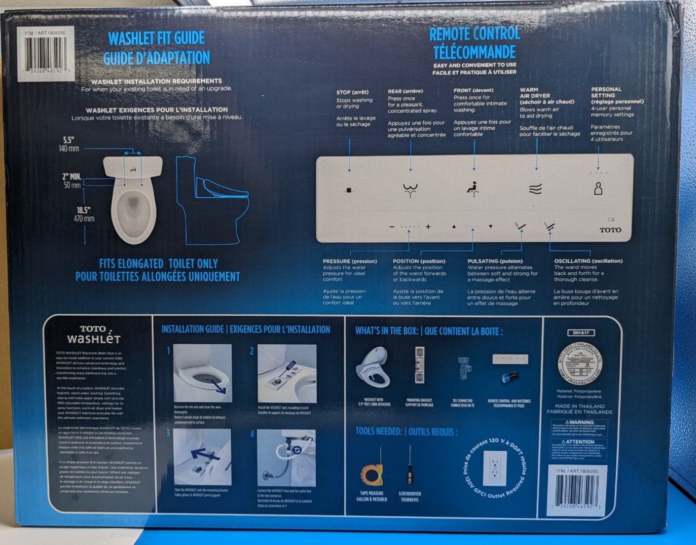 TOTO Washlet Elongated Bidet Seat w/ SoftClose Lid Spray/Heated New Open Box