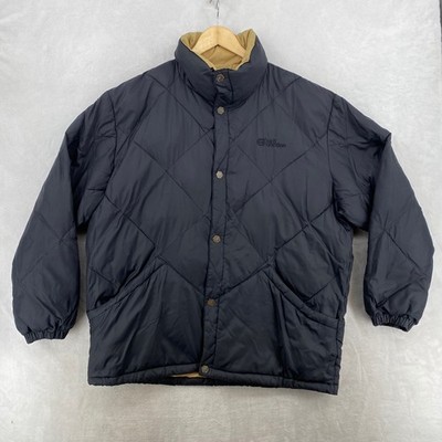 Ecko Function Reversible Puffer Jacket Mens L Black Tan Quilted Warm Winter Coat