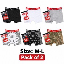 Supreme Hanes Men’s Boxer Briefs 2 Pack Cotton Underwear Multicol Sizes  M L New