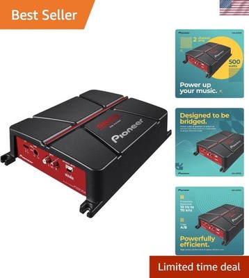 Bridgeable 2-Channel Car Amplifier - 500W Max Power and Custom Audio Control