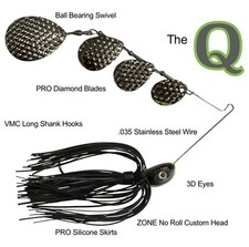 (4 LURE Pack)  4 BLADE  Zone PRO SPINNERBAITS 5/8 OZ.