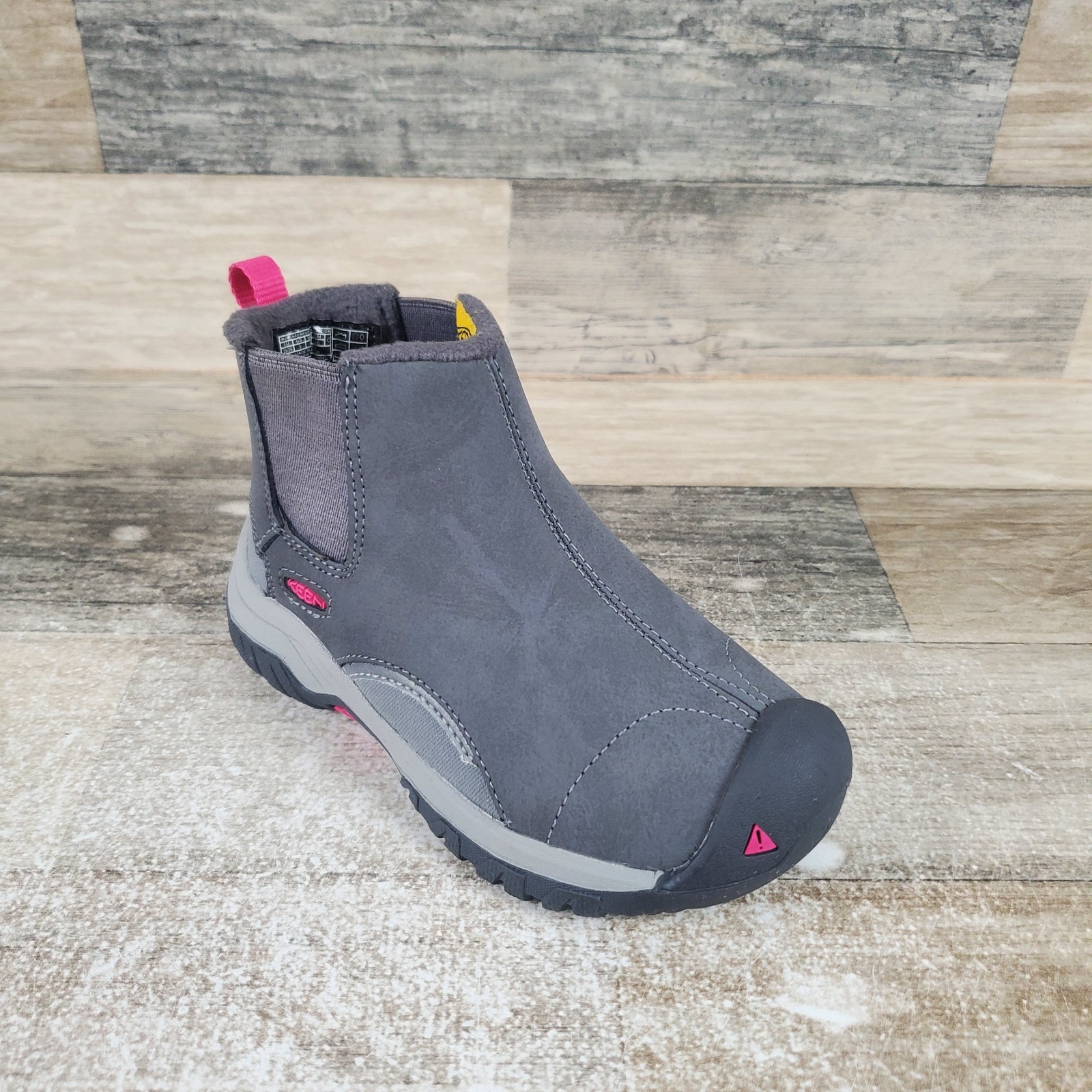 Stivaletti Keen Kids Kootenay III Chelsea taglia 9 grigio nero rosa pelle nuovi senza scatola