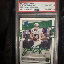 2020 Panini Chronicles Draft Picks Rated Rookies Justin Herbert PSA Graded Auto