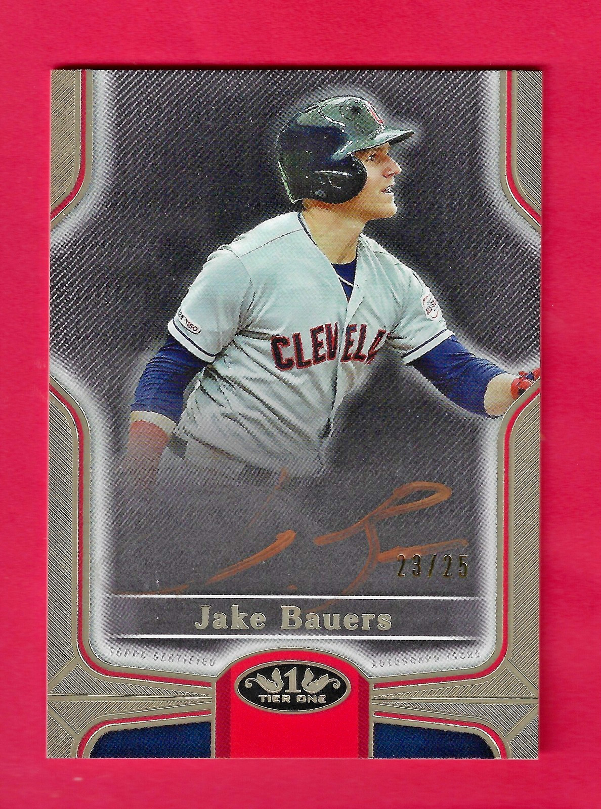 JAKE BAUERS 2020 Topps Tier One Break Out AUTO BRONZE INK /25 BOA-JB Indians