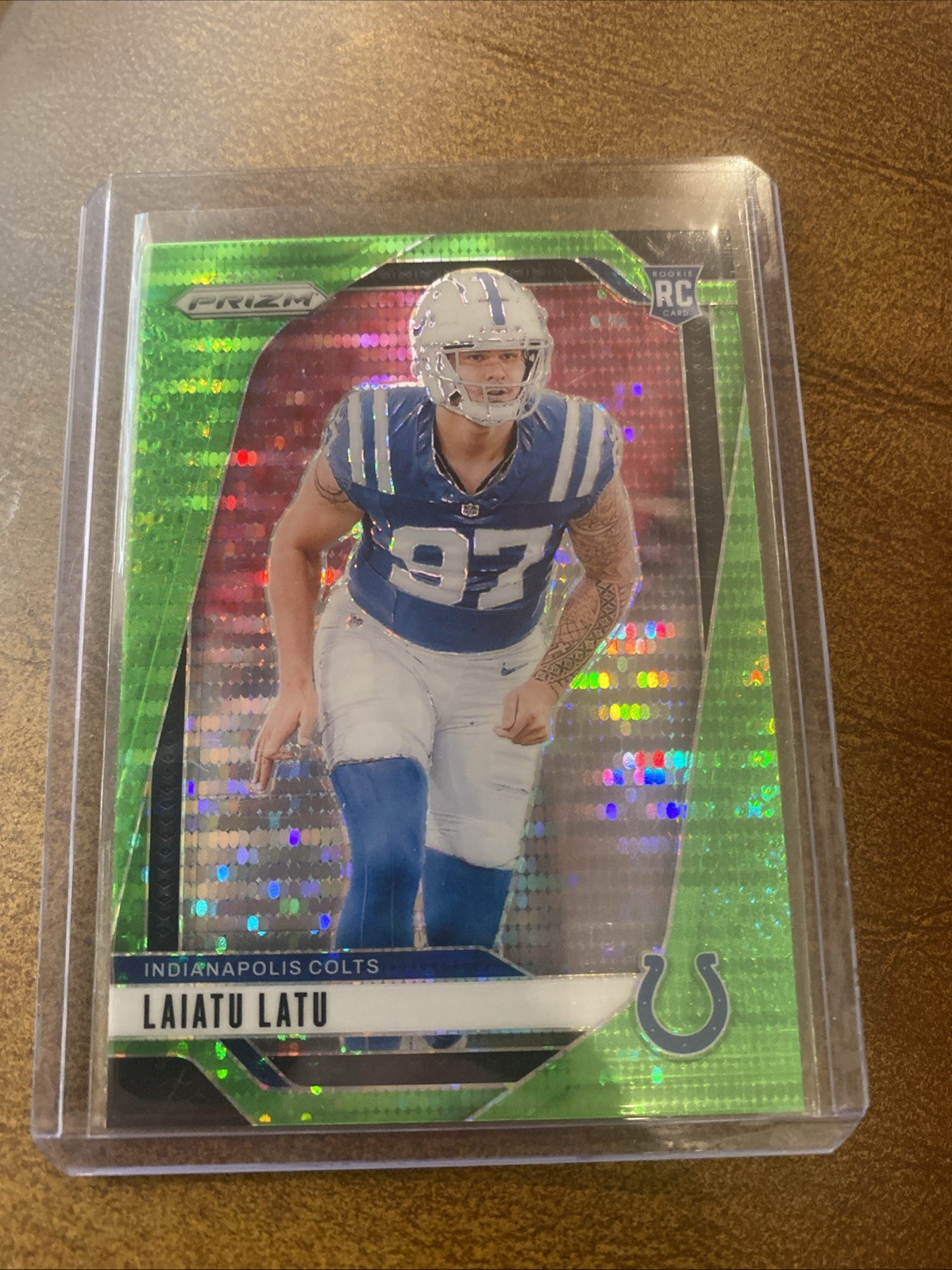 2024 Panini Prizm Laiatu Latu Green Hyper Rookie.