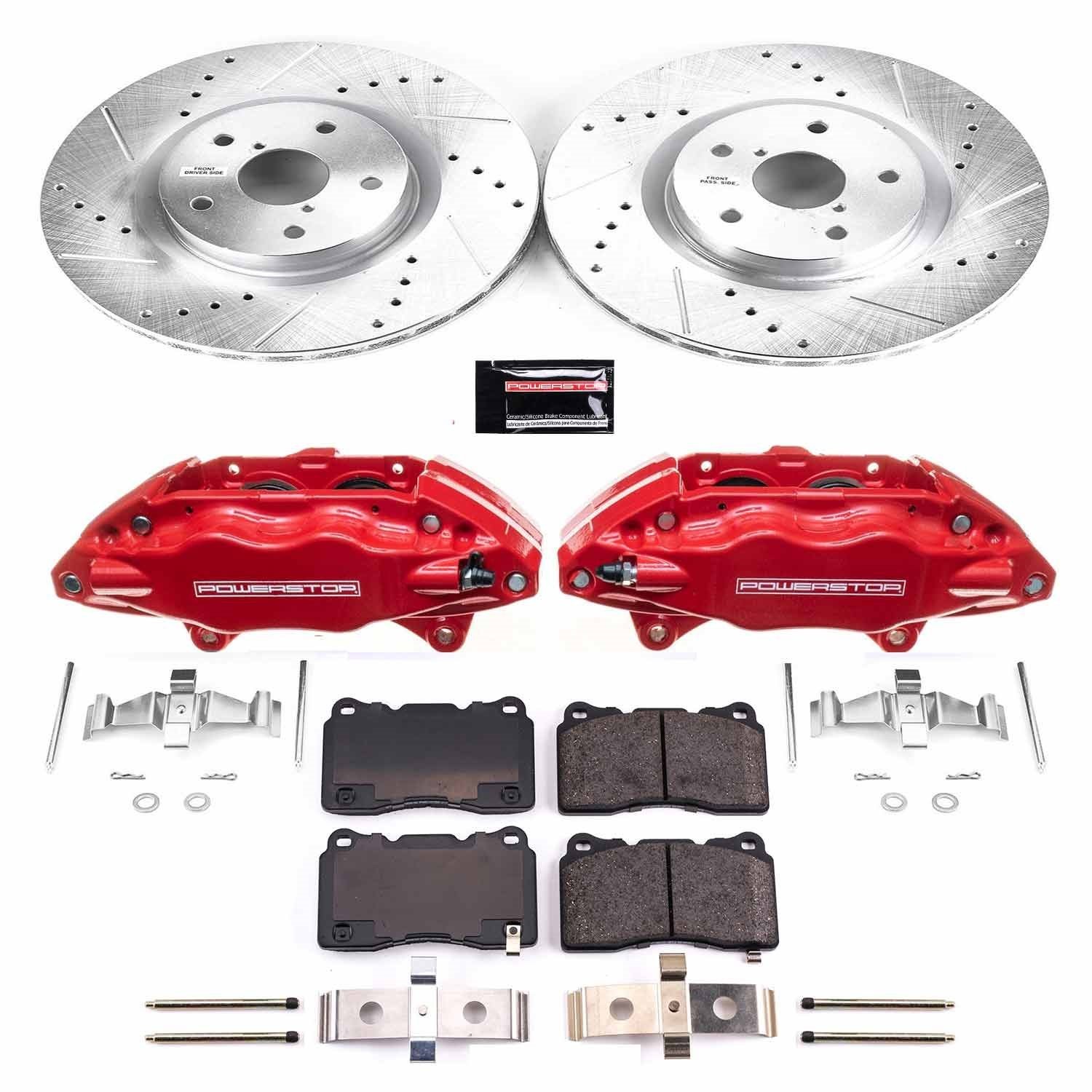 Power Stop KC131 Z23 Evolution Sport Performance 1-Click Brake Kit w/Calipers Fr