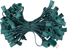 C9 Light Strand 100 FT for E17 Socket-12’’ Spacing, Christmas Light Stringer
