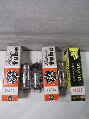 3 Pcs. NOS NIB Sylvania / G.E. 12B4A Vacuum Electron Tubes tested