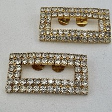 Vintage Clear Rhinestone Shoe / Buckle Clips
