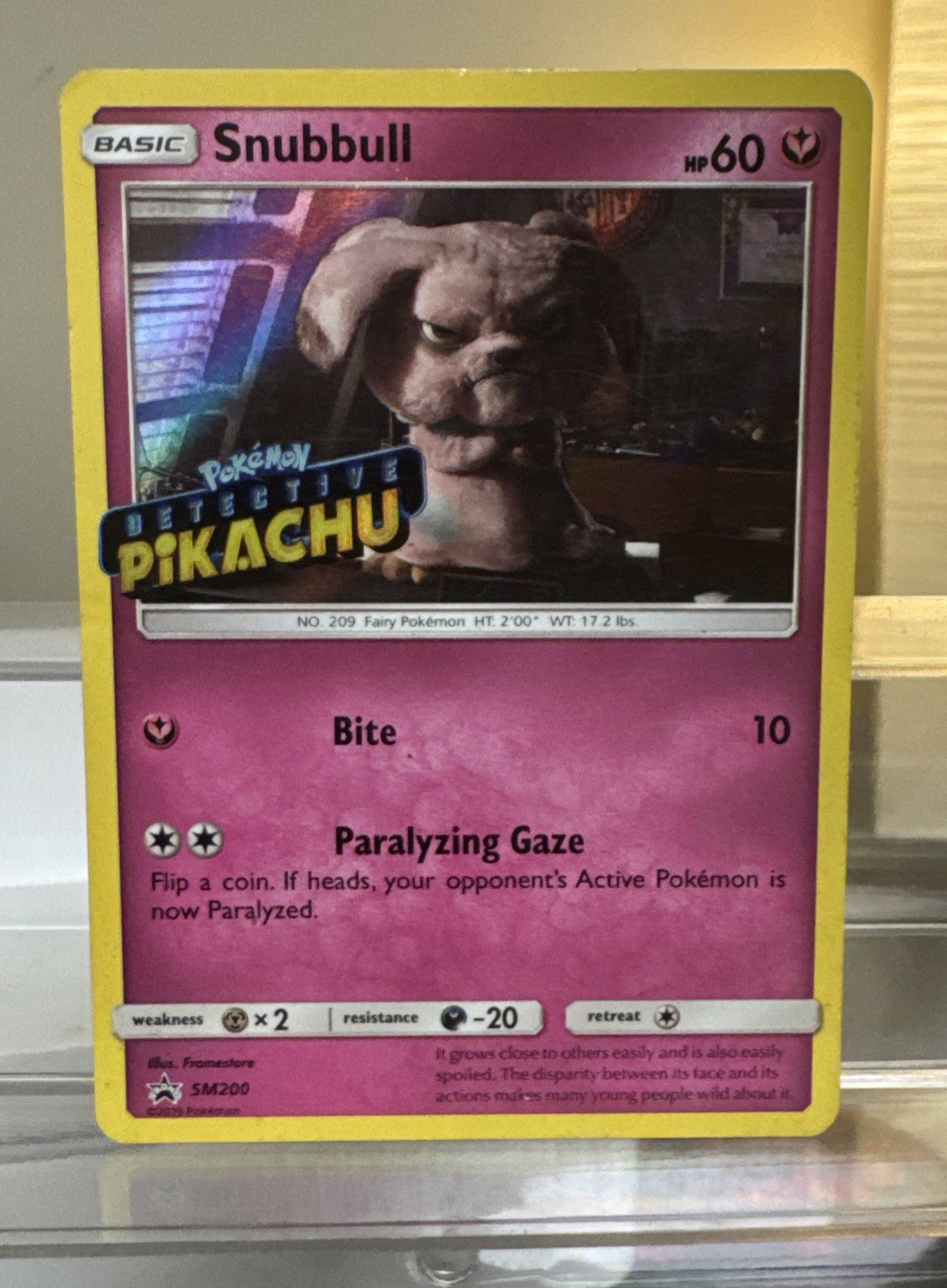 Pokemon Cards Snubbull Detective Pikachu Stamped SM200 Sun & Moon Promo Holo