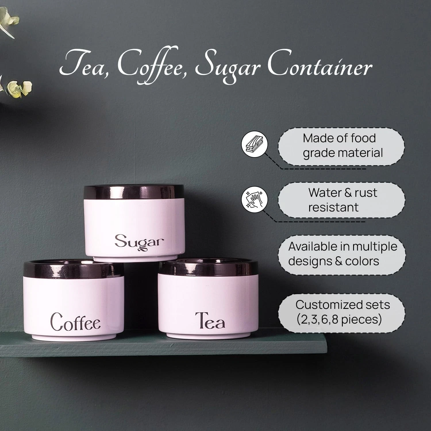 Hermetic Metal Tea Containers Sugar Coffee Home Decor
Opens in a new window or tab