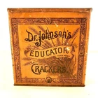 Vintage 1880's Dr Johnson Educator Crackers Decorating Tin Can