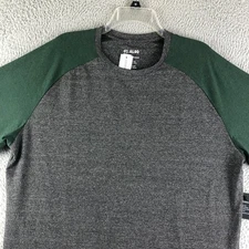 NWT 01.Algo Performance T-Shirt Mens XL Gray Raglan Colorblock Tee UPF 40
