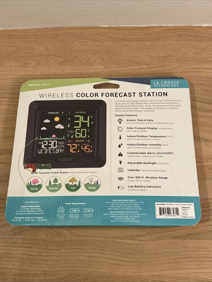 NEW La Crosse Technology S85814  Wireless Color Weather Station with TX141TH-BV2 - Image 2 of 2