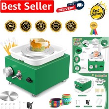 Kids Mini Pottery Wheel with Adjustable Speed & Easy Clean Waterproof Basin
