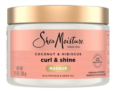 (3 PACK) Shea Moisture Coconut&Hibiscus Curl & Shine Hair Masque 12oz