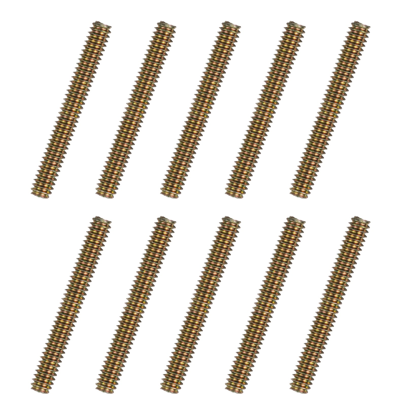 40pcs Fully Threaded Rods 1/4 x 2 Inch for Mounting Fastening Color Zinc