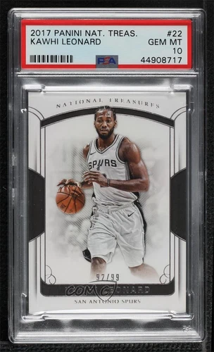 2017-18 Panini National Treasures /99 Kawhi Leonard #22 PSA 10 GEM MT