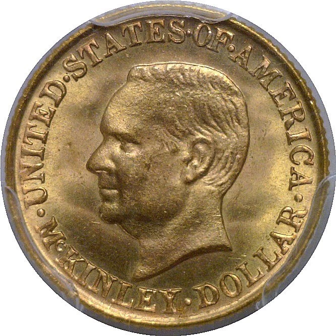 1917 $1 McKinley Gold Commemorative PCGS MS-67 - Image 2 of 3