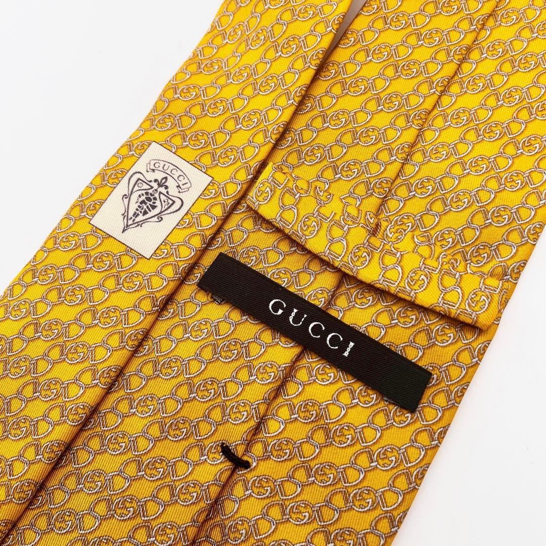 Authentic GUCCI Interlocking GG Pattern Silk Tie … - image 8