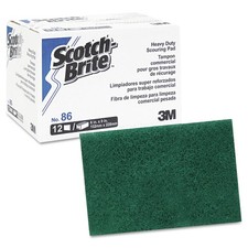Scotch-Brite PROFESSIONAL 86 6 x 9 Heavy-Duty Scouring Pad - Green 1-Dozen New