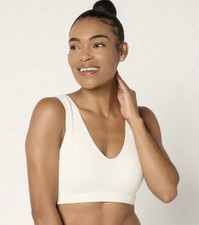 Breezies Seamless Jacquard Back Smoothing Wirefree Bra Size 1X Vanilla A692700