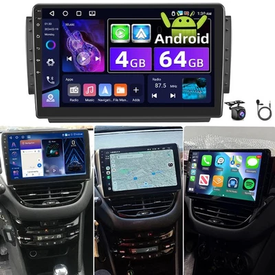 LEEKOOLUU 4G+64GB Apple CarPlay Autoradio Für Peugeot 208 2008 2012-2018 Android 15 Kamera