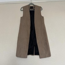 Dorothy Perkins Camel Longline Sleeveless Coat Vest Size M Beige Duster Jacket