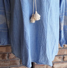 NWT J JILL DENIM BLUE WHITE EMBROIDERY FLORAL PULLOVER TASSEL SHIRT TUNIC TOP XL — photo 7