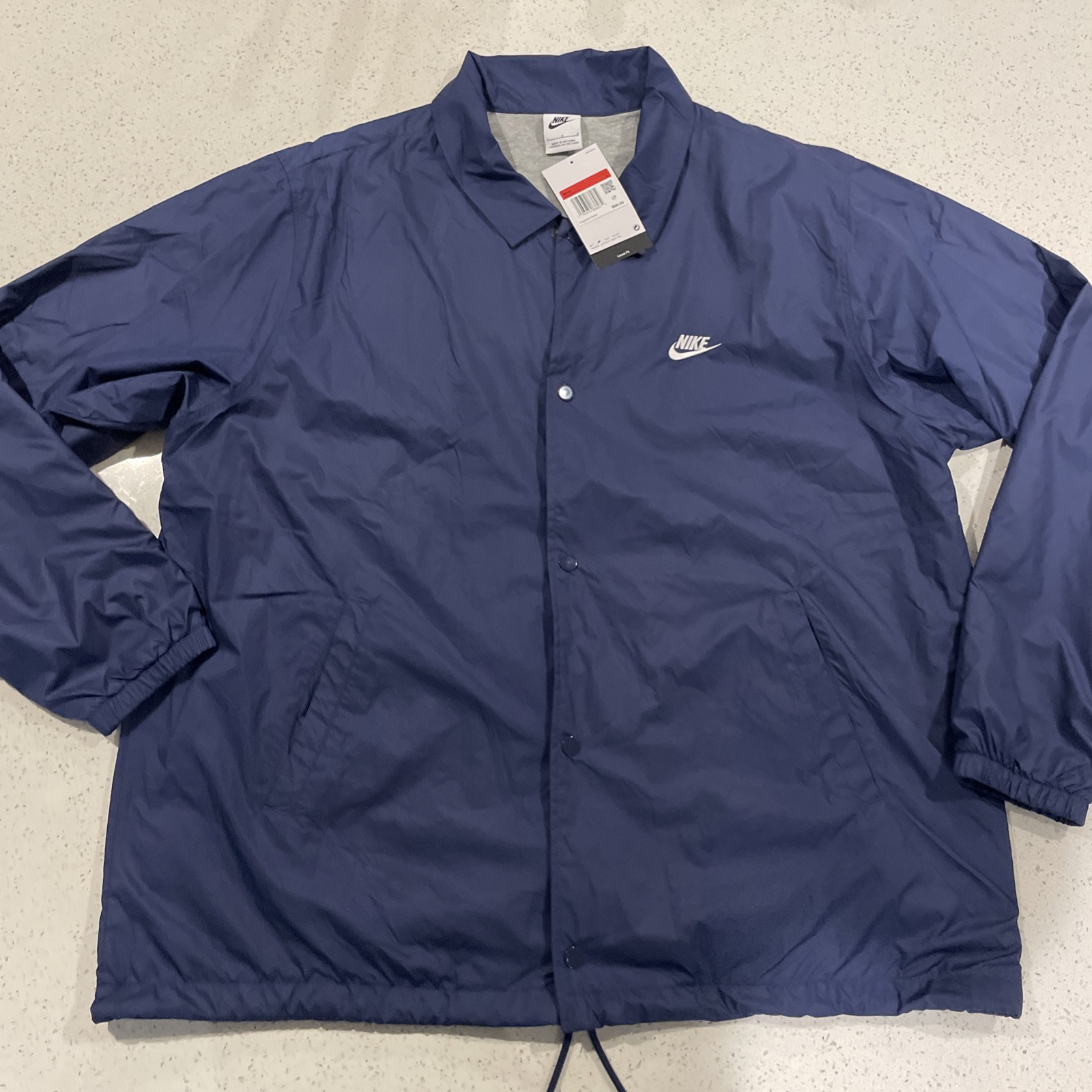 SACAI X NIKE Nike Club Coaches giacca a scatto vestibilità ampia uomo grande blu navy nuova FN3316 410