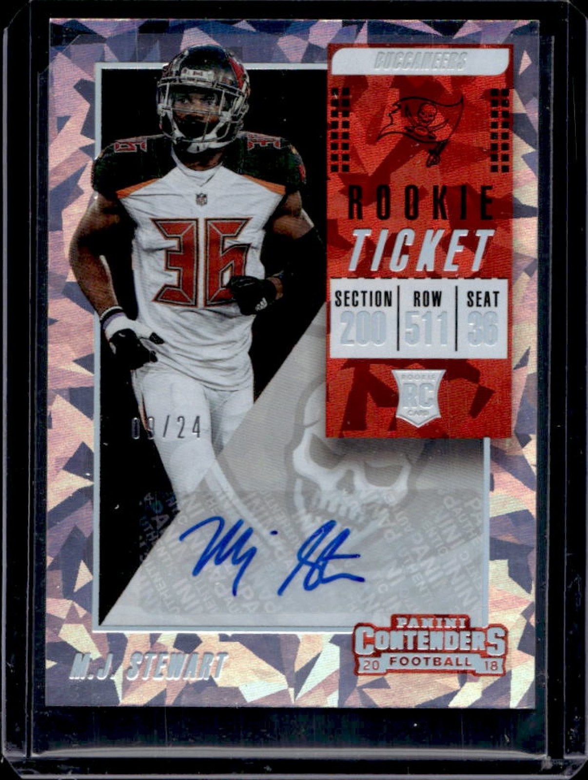 MJ Stewart Panini Contenders #160 Autograph-Cracked Ice
